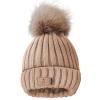 SBS Wintermütze mit Bommel und integriertem kabellosen Kopfhörer - Beige