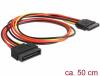 0.5m Verlängerungskabel Power SATA 15 Pin Stecker > SATA 15 Pin Buchse 50 cm
