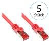1,0m LAN Netzwerkkabel Cat.6 Rot - 5er Pack