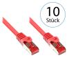 1,0m LAN Netzwerkkabel Cat.6 Rot - 10er Pack