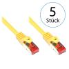 1,0m LAN Netzwerkkabel Cat.6 Gelb - 5er Pack