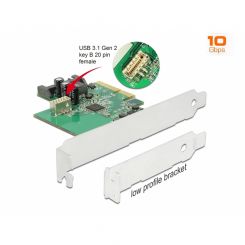 DeLOCK intern 20-Pin Key-B USB 3.1 auf PCIe 3.0 x4 