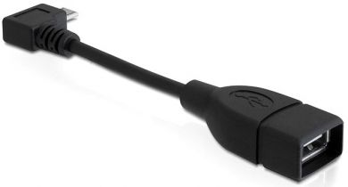 Kabel USB micro-B Stecker gewinkelt > USB 2.0-A Buchse 