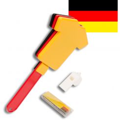 Deutschland Fanset mit Klapper, Fanschminke und Trillerpfeife 