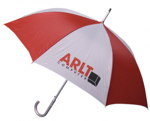 ARLT Computer Regenschirm rot/weiss 