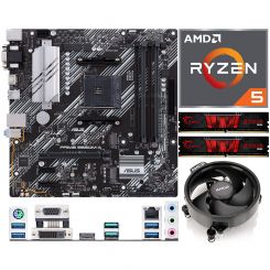 Aufrüstkit AMD Ryzen 5 5500 (6x 3,6GHz) + 16GB RAM + ASUS B550M-A Mainboard 