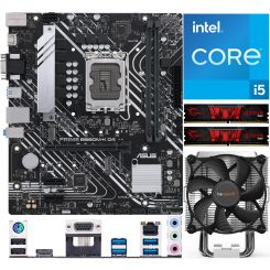 Aufrüstkit Intel Core i5-12600KF (6x 3,7GHz + 4x 2,8GHz) + 16GB RAM + ASUS TUF Gaming B660M-E D4 Mainboard 