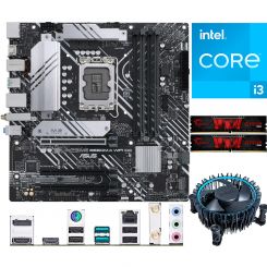 Aufrüstkit Intel i3-13100 (4x 3,4GHz) + 16GB RAM + ASUS Prime B660M-A WIFI D4 Mainboard 