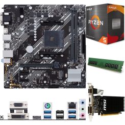Aufrüstkit AMD Ryzen 5 4500 (6x 3,6GHz) + 8GB RAM + Asus Prime B450M-K II Mainboard + MSI GeForce GT 210 Grafikkarte 