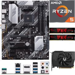 Aufrüstkit AMD Ryzen 5 5500 (6x 3,6GHz)+ 16GB RAM + ASUS Prime B550-Plus Mainboard + Zotac RTX 3050 SOLO Grafikkarte 
