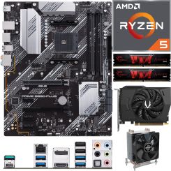 Aufrüstkit AMD Ryzen 5 5500 (6x 3,6GHz)+ 16GB RAM + ASUS Prime B550-Plus Mainboard + Zotac GeForce RTX 3050 Solo Grafikkarte 