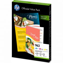 HP Tinte 963 Office Value Pack 3 Tintenpatronen + 125 Blatt Papier 