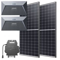 Anker SOLIX Kit (2x RS40 Panel 400W, Mikro-Wechselrichter 600W/800W, 2x E1600 Solarbank, Halterungen) 