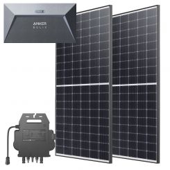 Anker SOLIX Kit (2x RS40 Panel 400W, Mikro-Wechselrichter 600W/800W, E1600 Solarbank, Halterungen) 