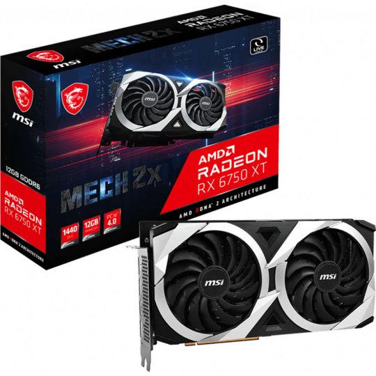 MSI Radeon RX 6750 XT Mech 2X 12G OC Grafikkarte 