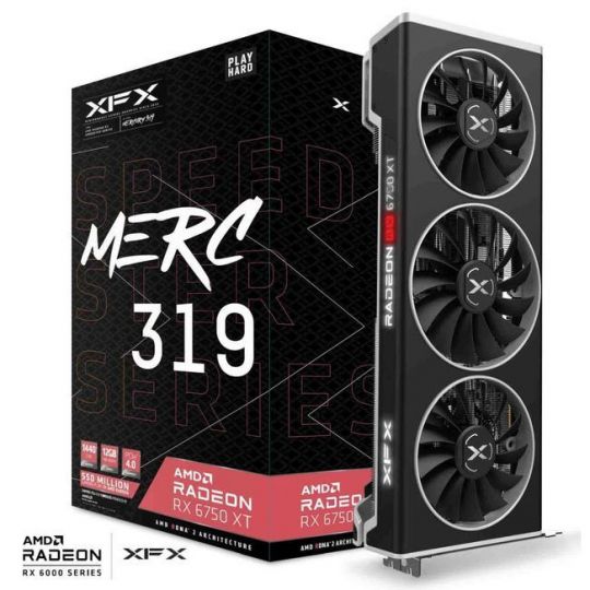 XFX Speedster MERC 319 Radeon RX6750XT Black Gaming Grafikkarte