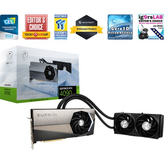 MSI GeForce RTX 4090 Suprim Liquid X 24G Grafikkarte - DLSS 3 fähig 