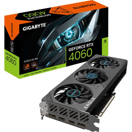 Gigabyte GeForce RTX 4060 Eagle OC 8G Grafikkarte - DLSS 3 fähig Produktbild