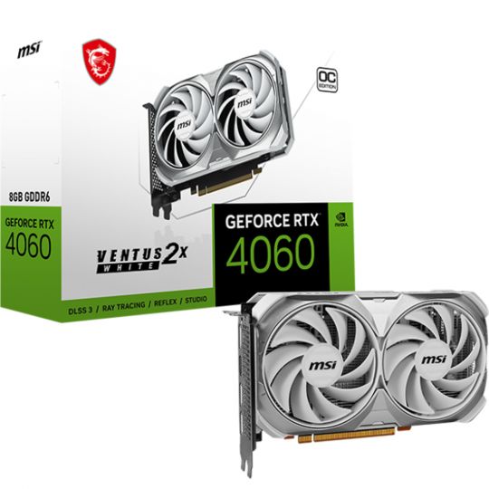 MSI GeForce RTX 4060 VENTUS 2X WHITE 8G OC NVIDIA GeForce RTX 4060 Produktbild