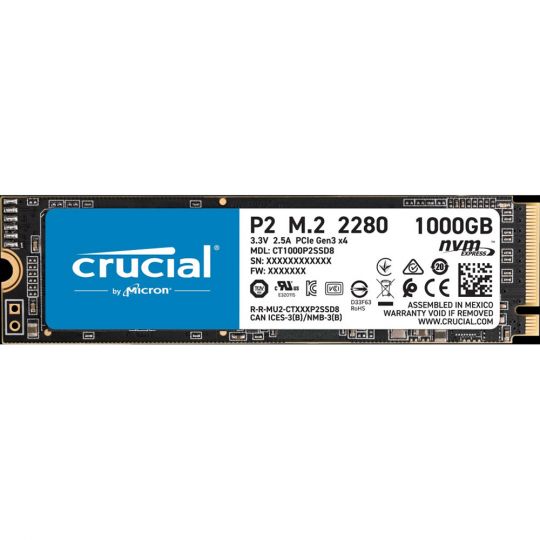 1000GB Crucial P2 - M.2 (PCIe® 3.0) SSD 
