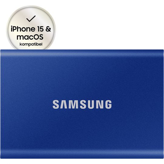 1TB Samsung Portable SSD T7 Blau (MU-PC1T0H/WW) - externe SSD für PC/Mac 