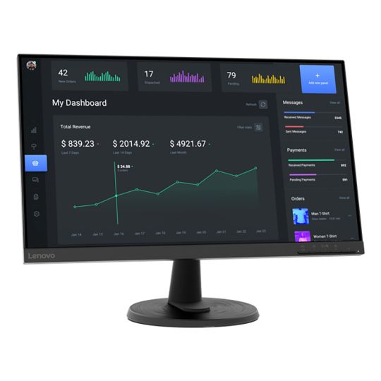 Lenovo D24-40 Computerbildschirm 60,5 cm (23.8") 1920 x 1080 Pixel Full HD LED Schwarz