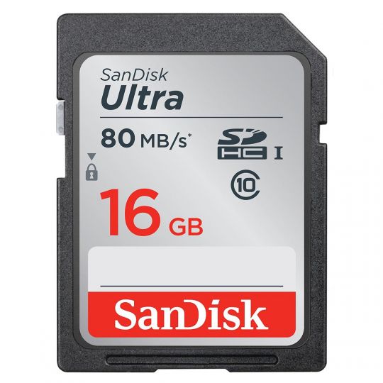 16GB SanDisk Ultra R80 SDHC Speicherkarte 