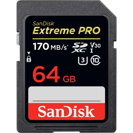 64GB SanDisk Extreme PRO R170/W90 SDXC Speicherkarte 