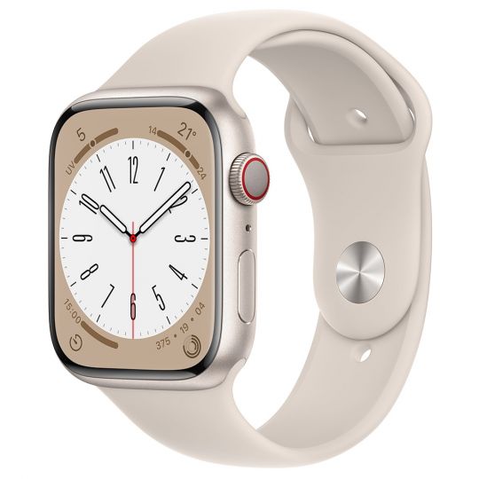 Apple Watch 8 (GPS + Cellular) 45mm Polarstern Aluminium / Sport Band 