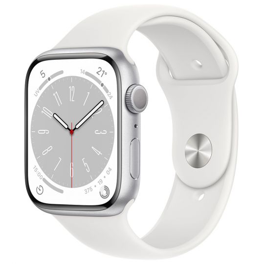 Apple Watch 8 (GPS) 41mm Weiß Aluminium / Sport Band 