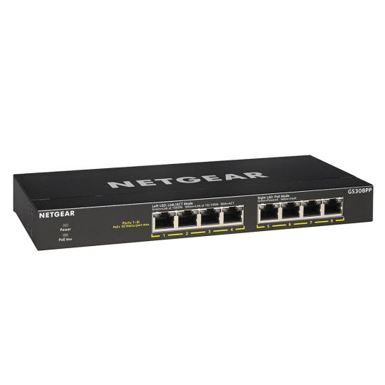 Netgear GS300 8 Port Netzwerk Switch mit 8x PoE+ Ports