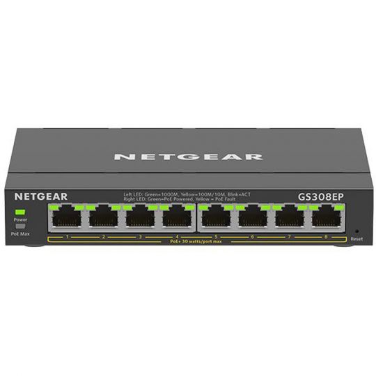Netgear SOHO GS300 8 Port Netzwerk Switch mit 8x PoE+