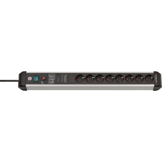 Brennenstuhl Premium-Protect-Line 60000A, 8-fach, 3m, silber/schwarz