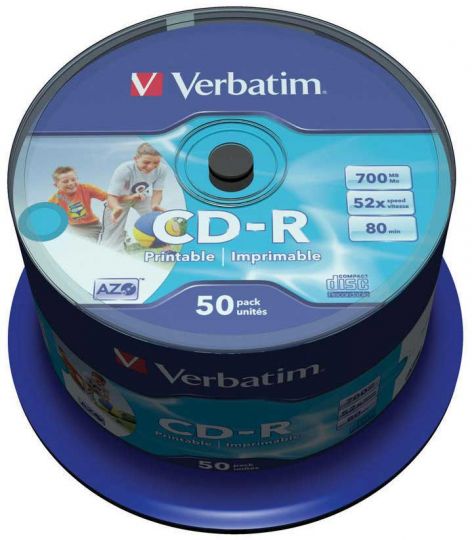 50er Verbatim AZO CD-R Rohlinge Cakebox bedruckbar 