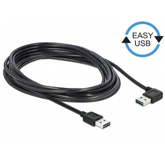 3m Delock Kabel EASY-USB 2.0 Typ-A Stecker > EASY-USB 2.0 Typ-A Stecker gewinkelt 