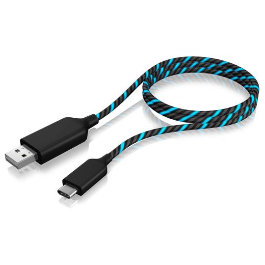 1m USB 2.0 Type-A zu Type-C Kabel beleuchtet 