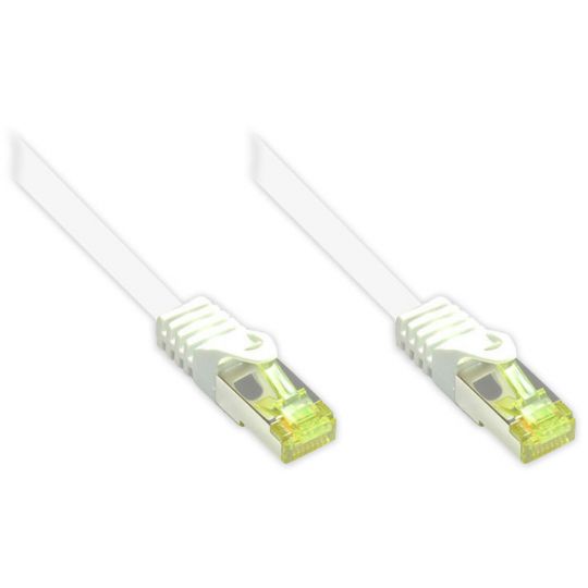 1m LAN RJ-45 Netzwerkkabel m. CAT 7 Weiß 