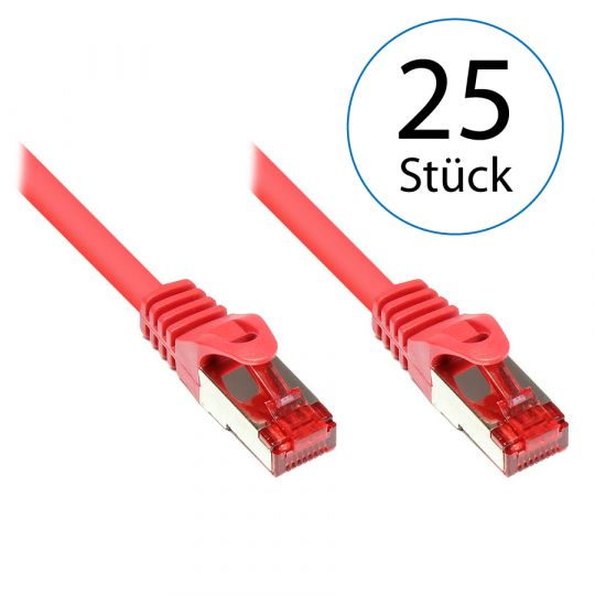 5,0m LAN Netzwerkkabel Cat.6 Rot - 25er Pack 