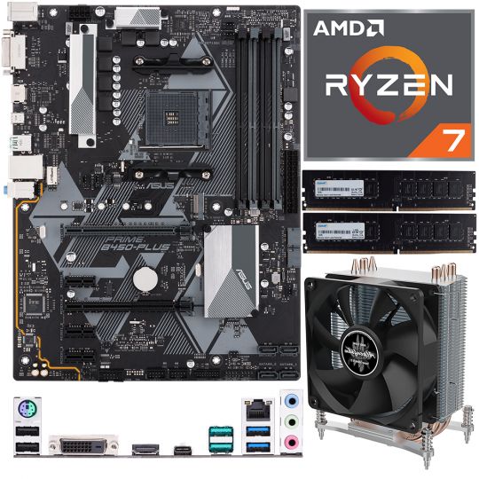 Aufrüstkit AMD Ryzen 7 3700X (8x 3,6GHz) + 8GB RAM + ASUS Prime B450-Plus Mainboard 