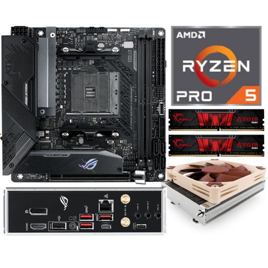 Aufrüstkit AMD Ryzen 5 Pro 4650G (6x 3,7GHz) + 16GB RAM + ASUS ROG Strix B550-I Gaming Mainboard 