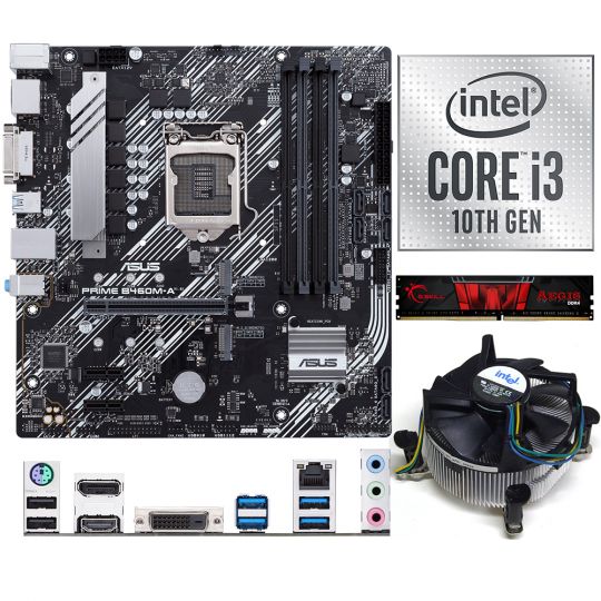 Aufrüstkit Intel Core i3-10300 (4x 3,7 GHz) + 8GB RAM + Asus Prime B460M-A Mainboard 
