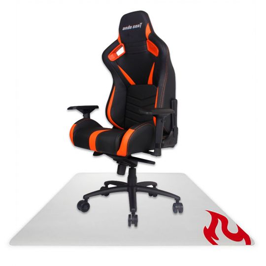 Jubiläumsbundle Anda Seat Gaming Stuhl Schwarz/Orange + Bodenschutzmatte 