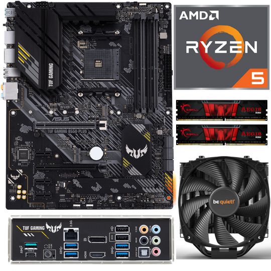 Aufrüstkit AMD Ryzen 5 5600X (6x 3,7GHz) + 16GB RAM + ASUS TUF Gaming B550-Plus Mainboard 