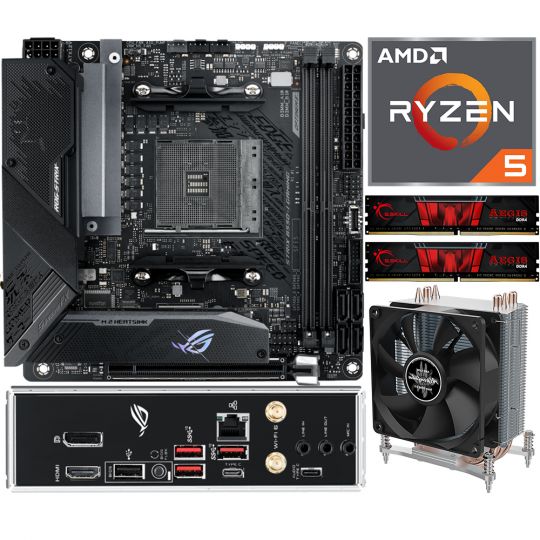 Aufrüstkit AMD Ryzen 5 5600X (6x 3,7GHz) + 16GB RAM + ASUS ROG Strix B550-I Gaming Mainboard 