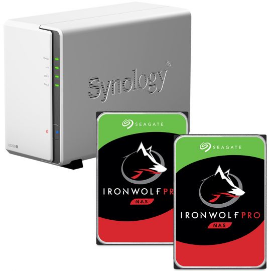 Bundle 2-Bay Synology DiskStation DS220J NAS + 2x 18TB Seagate IronWolf Pro ST18000NE000 - 3,5" Serial ATA-600 HDD 