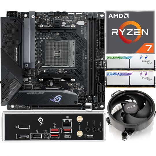 Aufrüstkit AMD Ryzen 7 5700G (8x 3,8GHz) + 16GB RAM + ASUS ROG Strix B550-I Gaming Mainboard 