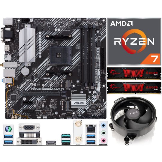 Aufrüstkit AMD Ryzen 7 5700G (8x 3,8GHz) + 16GB RAM + ASUS B550M-A WIFI Mainboard 