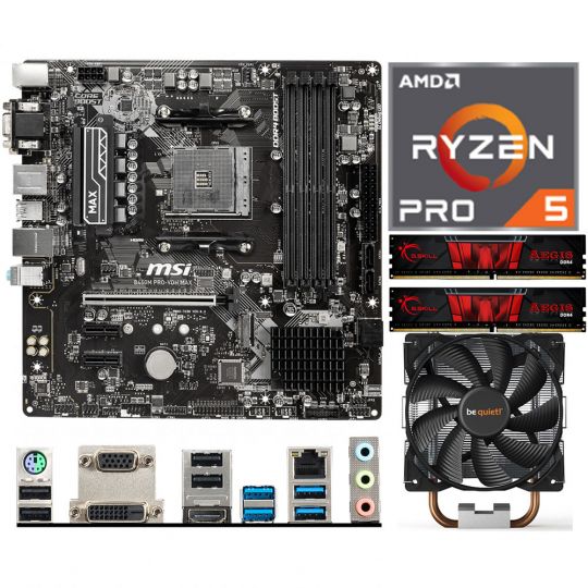 Aufrüstkit AMD Ryzen 5 Pro 4650G (6x 3,7GHz) + 16GB RAM + MSI B450M Pro-VDH Max Mainboard 