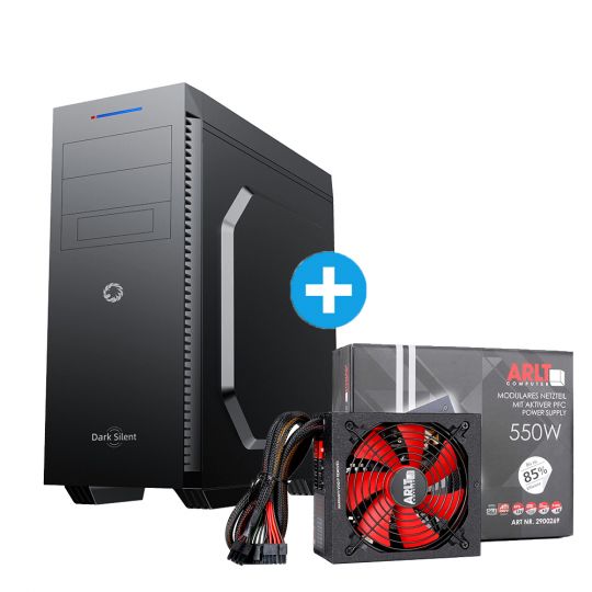 ARLT G9532X Dark Silent Midi-Tower Schwarz + 550W Netzteil