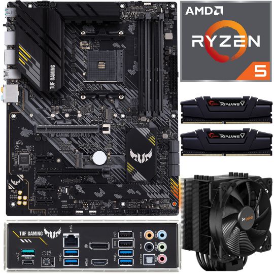 Aufrüstkit AMD Ryzen 5 5600X (6x 3,7GHz) + 16GB RAM + ASUS TUF Gaming B550-Plus Mainboard 